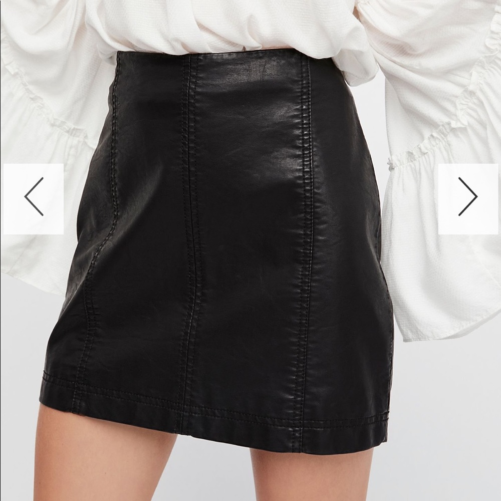 Free People modern femme leather mini skirt 0